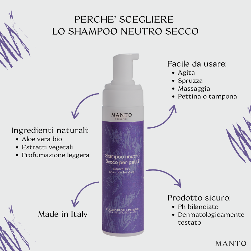 shampoo secco per gatti